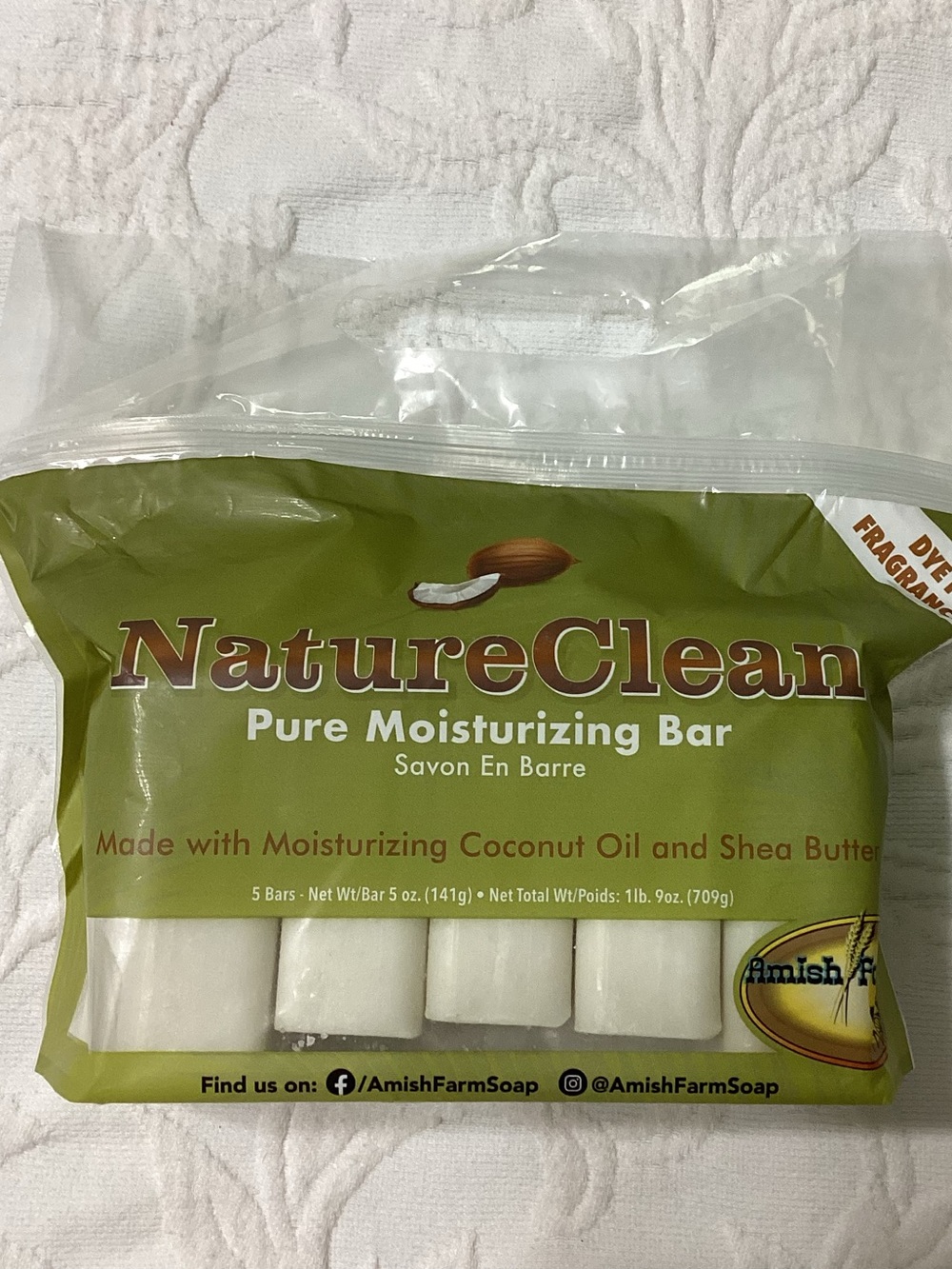 Amish Farms Nature Clean Pure Moisturizing 5 Bar Pack Soap